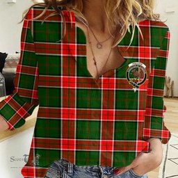 ScotsTee Shop Scottish Pollock Modern Clan Tartan Women Casual Shirt - Crest Classic