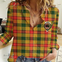 ScotsTee Shop Scottish Baxter Modern Clan Tartan Women Casual Shirt - Crest Classic