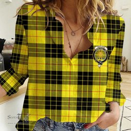 ScotsTee Shop Scottish MacLeod of Lewis Modern Clan Tartan Women Casual Shirt - Crest Classic