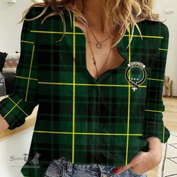 ScotsTee Shop Scottish MacArthur Modern Clan Tartan Women Casual Shirt - Crest Classic