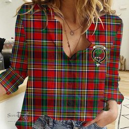 ScotsTee Shop Scottish Anderson of Arbrake Clan Tartan Women Casual Shirt - Crest Classic