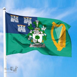 ScotsTee Shop Irish Finnerty or O Finaghty Coat of Arms Irish Family Crest Flag of Dublin City Flag