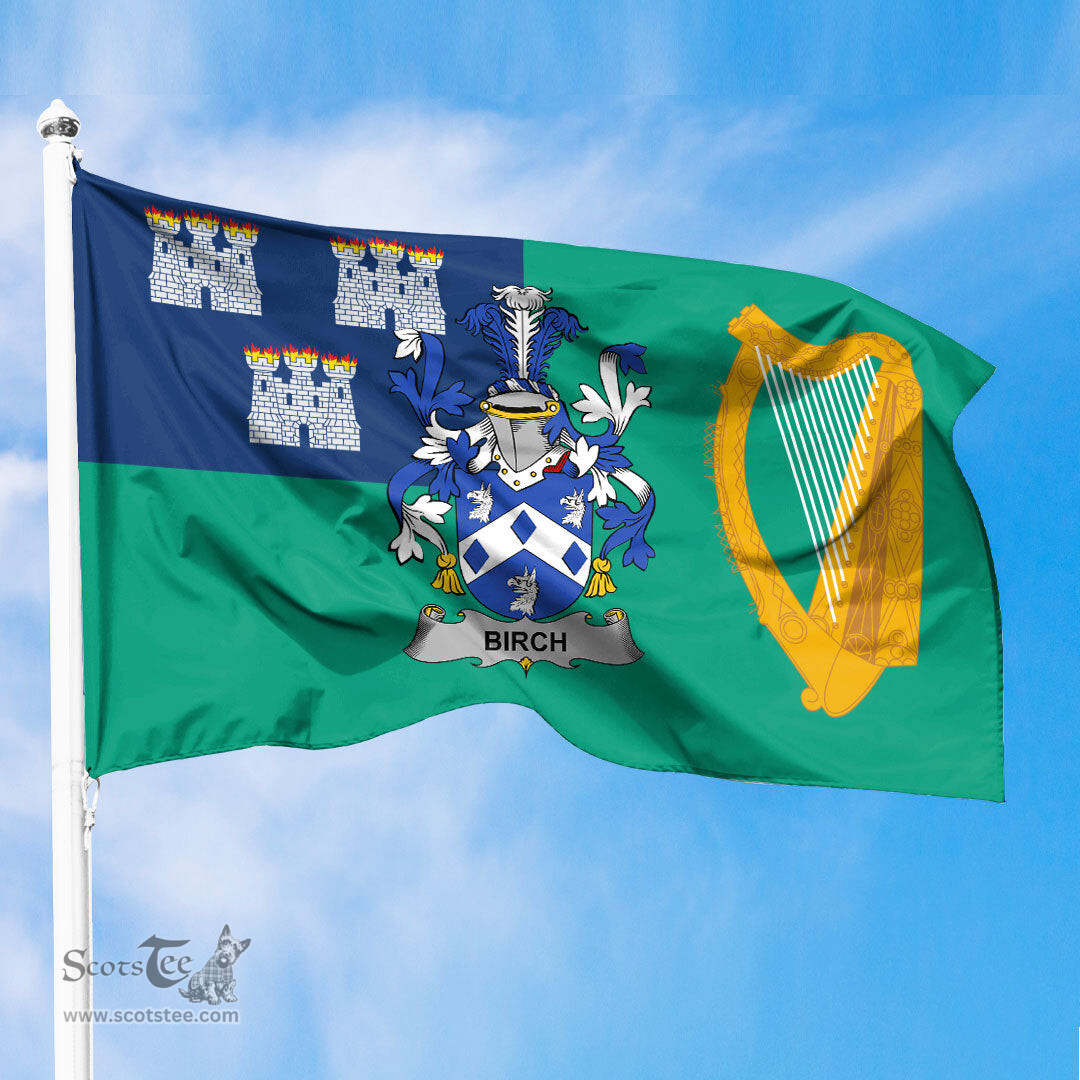ScotsTee Shop Irish Birch Coat of Arms Irish Family Crest Flag of Dublin City Flag