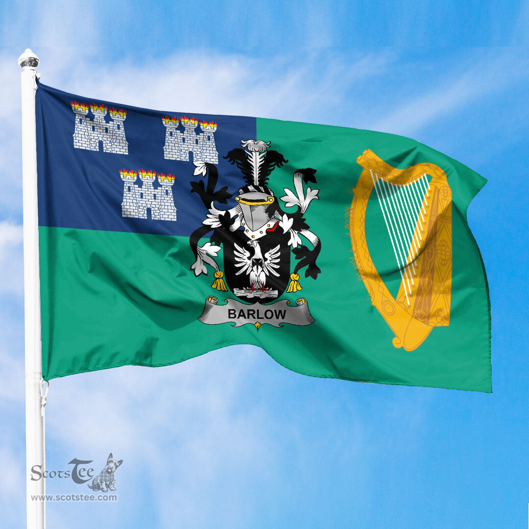ScotsTee Shop Irish Barlow Coat of Arms Irish Family Crest Flag of Dublin City Flag