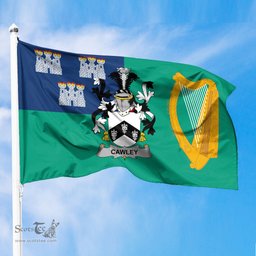 ScotsTee Shop Irish Cawley or Cauley Coat of Arms Irish Family Crest Flag of Dublin City Flag