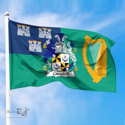 ScotsTee Shop Irish Campbell Coat of Arms Irish Family Crest Flag of Dublin City Flag