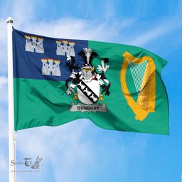 ScotsTee Shop Irish Bunbury Coat of Arms Irish Family Crest Flag of Dublin City Flag