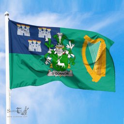 ScotsTee Shop Irish Connor or O Connor Corcomroe Coat of Arms Irish Family Crest Flag of Dublin City Flag