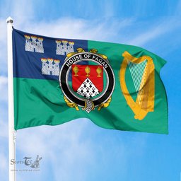 ScotsTee Shop Irish House of FAGAN Coat of Arms Irish Family Crest Flag of Dublin City Flag