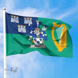 ScotsTee Shop Irish Geary or O Geary Coat of Arms Irish Family Crest Flag of Dublin City Flag