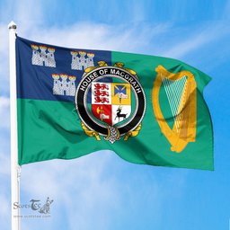 ScotsTee Shop Irish House of MACGRATH Coat of Arms Irish Family Crest Flag of Dublin City Flag