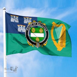 ScotsTee Shop Irish House of MACKENNA Coat of Arms Irish Family Crest Flag of Dublin City Flag