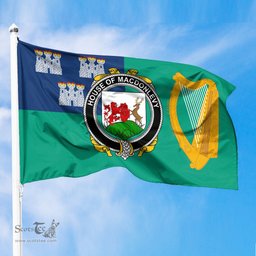 ScotsTee Shop Irish House of MACDONLEVY Coat of Arms Irish Family Crest Flag of Dublin City Flag