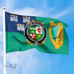 ScotsTee Shop Irish House of O CONRY Coat of Arms Irish Family Crest Flag of Dublin City Flag
