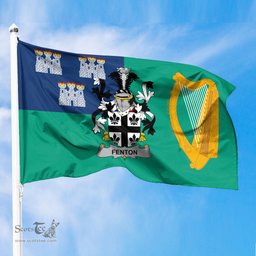 ScotsTee Shop Irish Fenton Coat of Arms Irish Family Crest Flag of Dublin City Flag