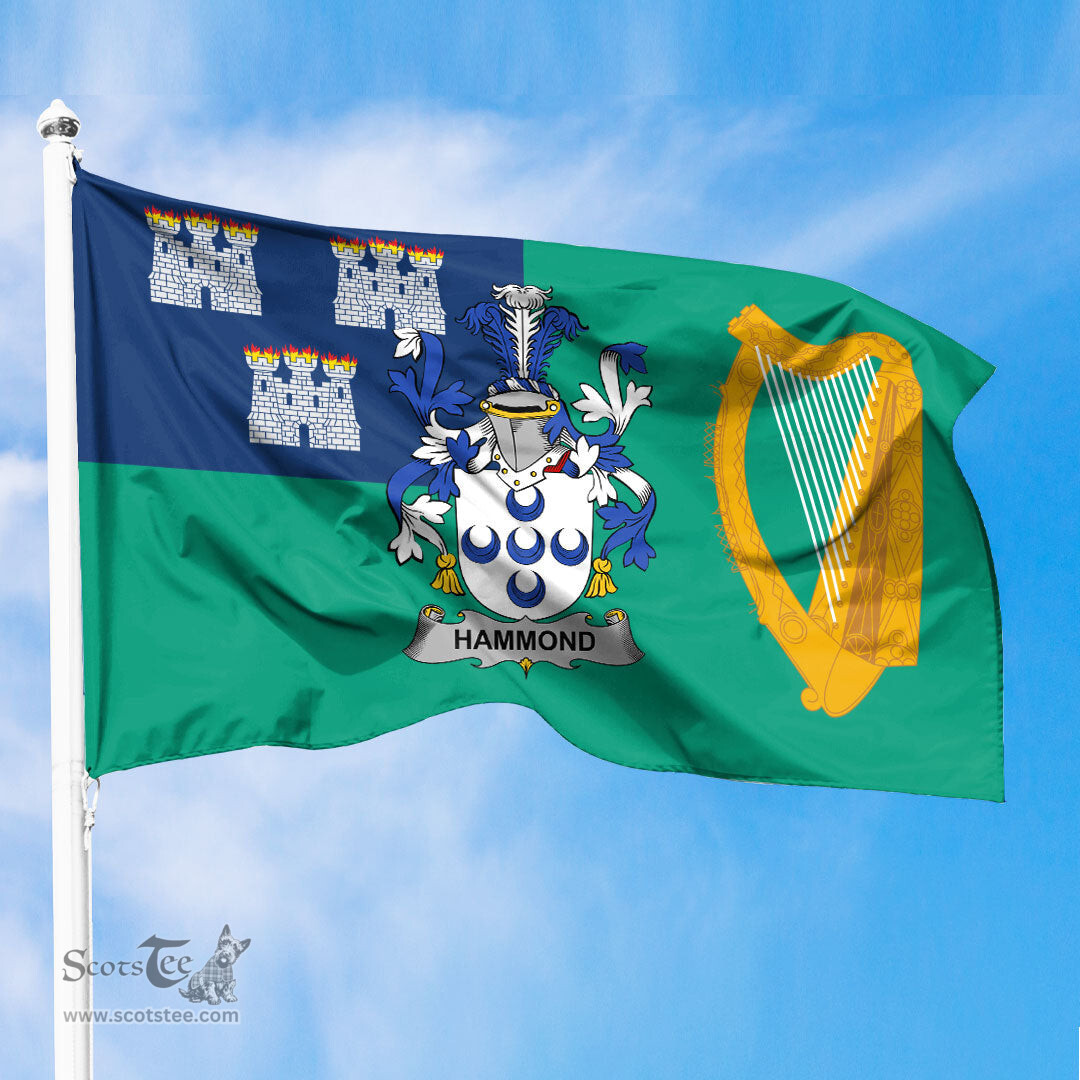 ScotsTee Shop Irish Hammond Coat of Arms Irish Family Crest Flag of Dublin City Flag