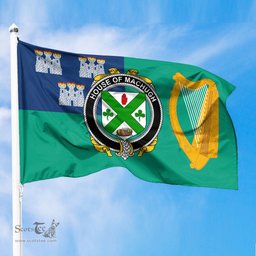 ScotsTee Shop Irish House of MACHUGH Coat of Arms Irish Family Crest Flag of Dublin City Flag