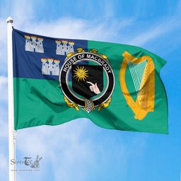 ScotsTee Shop Irish House of MACBRADY Coat of Arms Irish Family Crest Flag of Dublin City Flag