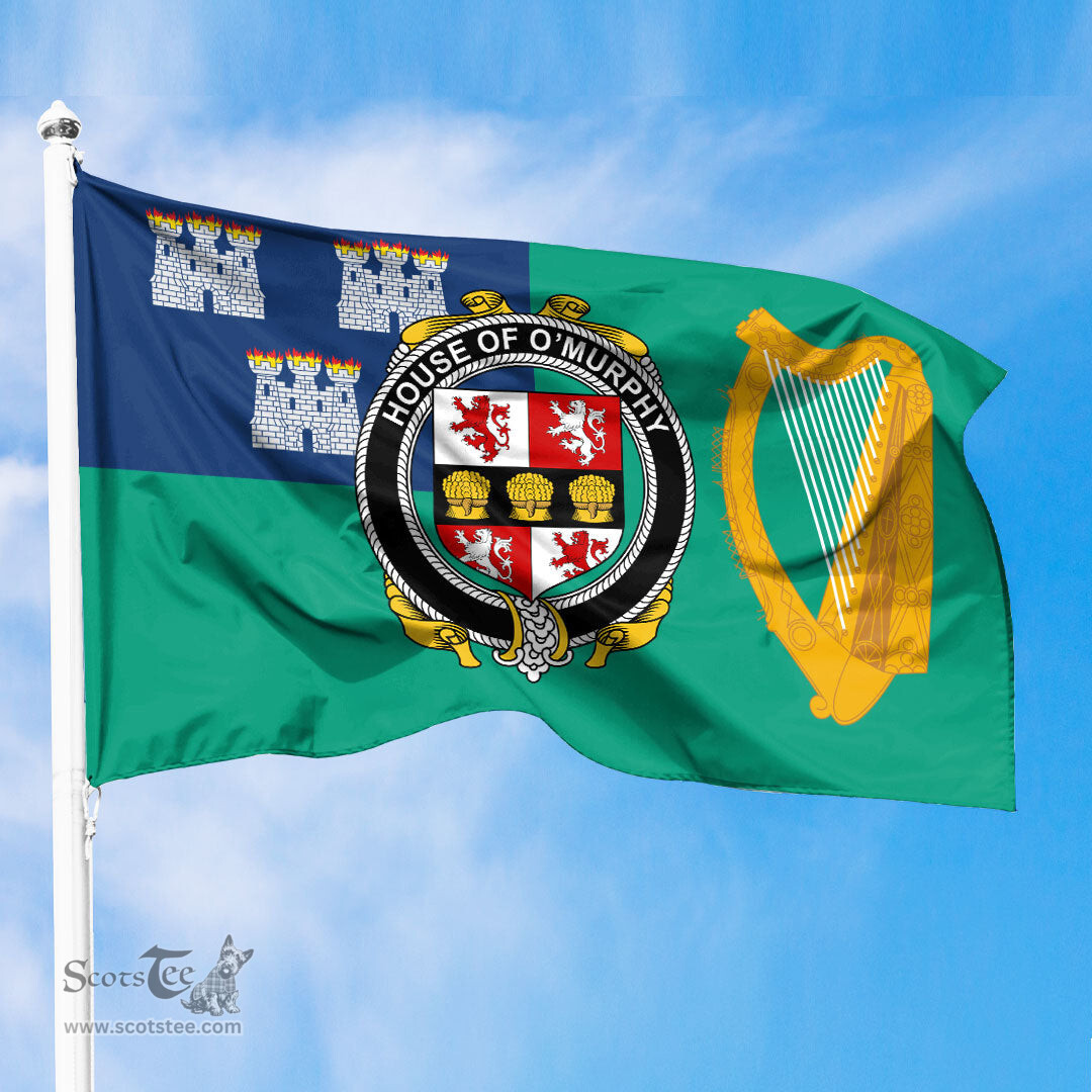 ScotsTee Shop Irish House of O MURPHY Muskerry Coat of Arms Irish Family Crest Flag of Dublin City Flag