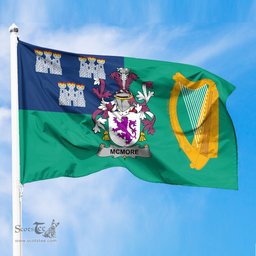 ScotsTee Shop Irish McMore or More Coat of Arms Irish Family Crest Flag of Dublin City Flag