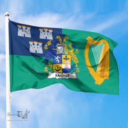 ScotsTee Shop Irish McGrail Coat of Arms Irish Family Crest Flag of Dublin City Flag