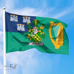 ScotsTee Shop Irish Pearse Coat of Arms Irish Family Crest Flag of Dublin City Flag