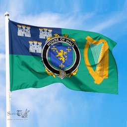 ScotsTee Shop Irish House of WALL Coat of Arms Irish Family Crest Flag of Dublin City Flag