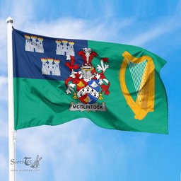 ScotsTee Shop Irish McClintock Coat of Arms Irish Family Crest Flag of Dublin City Flag