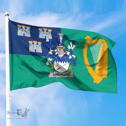ScotsTee Shop Irish Sheppard Coat of Arms Irish Family Crest Flag of Dublin City Flag
