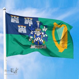 ScotsTee Shop Irish Usher Coat of Arms Irish Family Crest Flag of Dublin City Flag