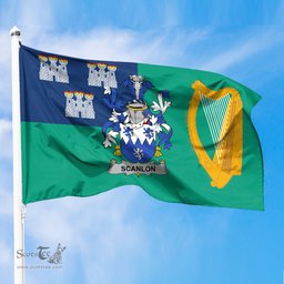 ScotsTee Shop Irish Scanlon or O Scanlan Coat of Arms Irish Family Crest Flag of Dublin City Flag