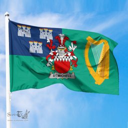 ScotsTee Shop Irish St.Michell Coat of Arms Irish Family Crest Flag of Dublin City Flag