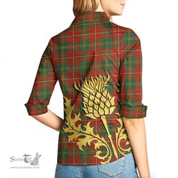 ScotsTee Shop Scottish Hay Ancient Clan Tartan Women Casual Shirt - Golden Thistle Style