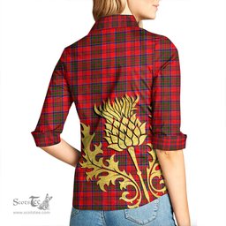 ScotsTee Shop Scottish MacKillop Clan Tartan Women Casual Shirt - Golden Thistle Style