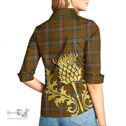 ScotsTee Shop Scottish SCOTT BROWN MODERN Clan Tartan Women Casual Shirt - Golden Thistle Style