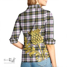 ScotsTee Shop Scottish MacPherson Dress Modern Clan Tartan Women Casual Shirt - Golden Thistle Style
