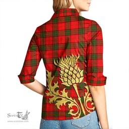 ScotsTee Shop Scottish Maxwell Modern Clan Tartan Women Casual Shirt - Golden Thistle Style