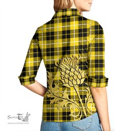 ScotsTee Shop Scottish Barclay Dress Modern Clan Tartan Women Casual Shirt - Golden Thistle Style