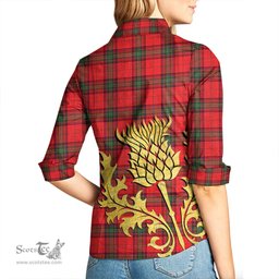 ScotsTee Shop Scottish Seton Modern Clan Tartan Women Casual Shirt - Golden Thistle Style