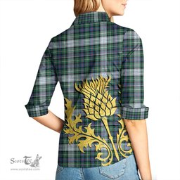ScotsTee Shop Scottish MacKenzie Dress Ancient Clan Tartan Women Casual Shirt - Golden Thistle Style