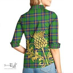 ScotsTee Shop Scottish New Mexico Clan Tartan Women Casual Shirt - Golden Thistle Style