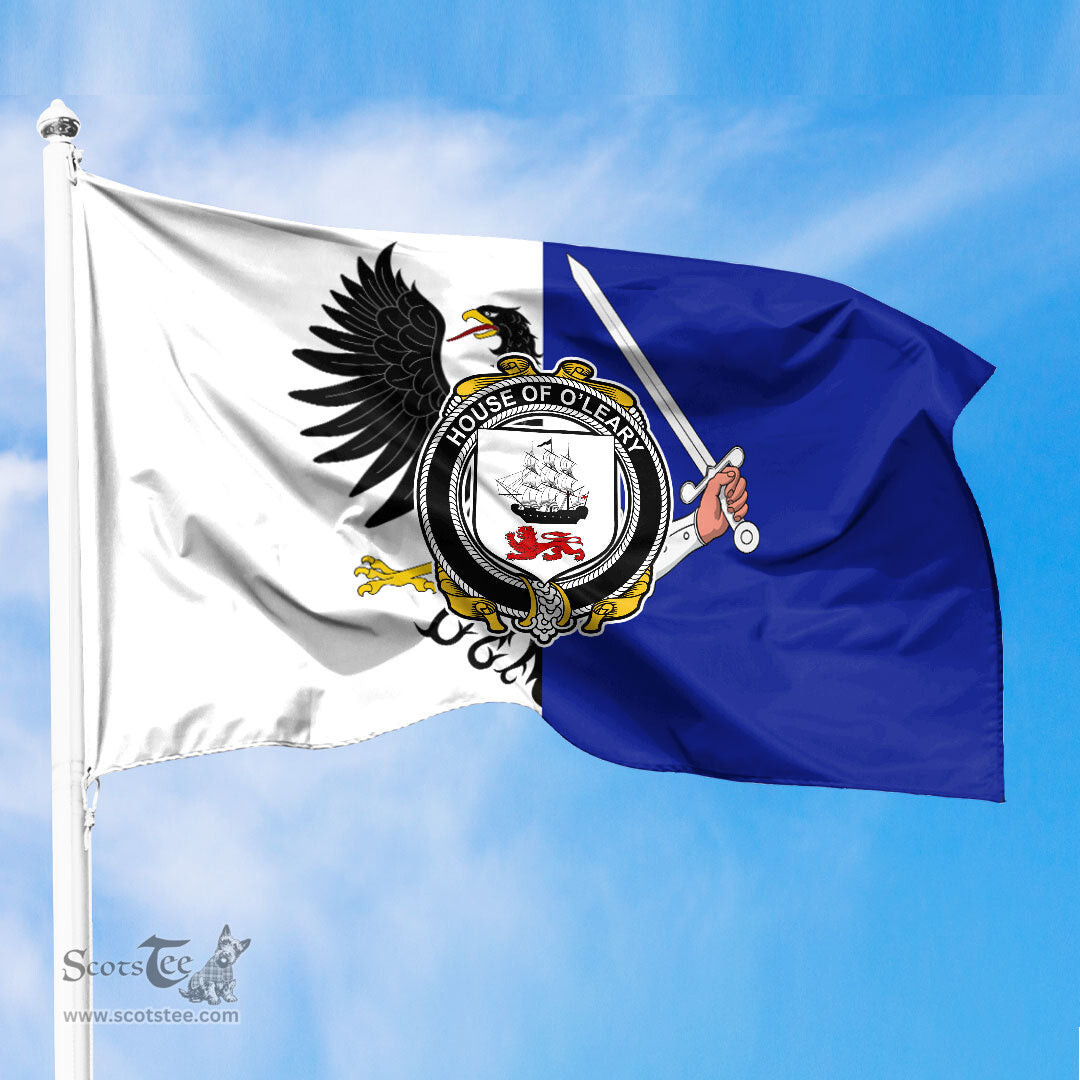 ScotsTee Shop Irish House of O LEARY Coat of Arms Irish Family Crest Flag of Connacht Flag