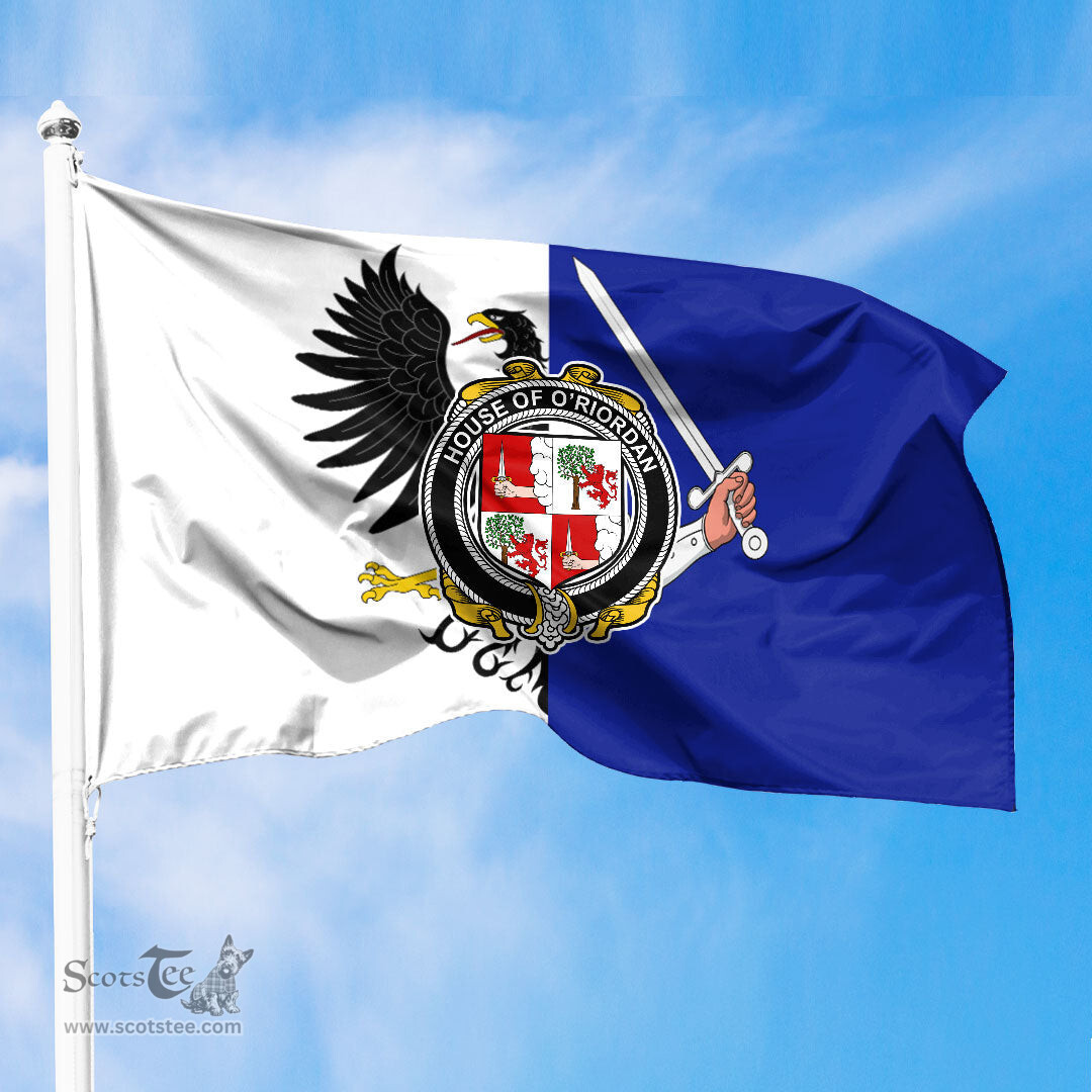 ScotsTee Shop Irish House of O RIORDAN Coat of Arms Irish Family Crest Flag of Connacht Flag