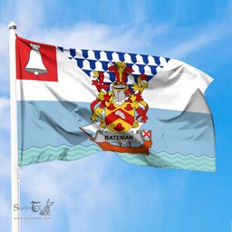 ScotsTee Shop Irish Bateman Coat of Arms Irish Family Crest Flag of Belfast Flag