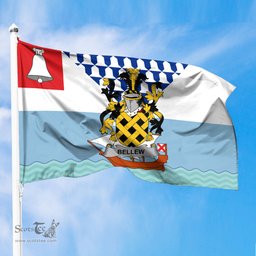 ScotsTee Shop Irish Bellew Coat of Arms Irish Family Crest Flag of Belfast Flag