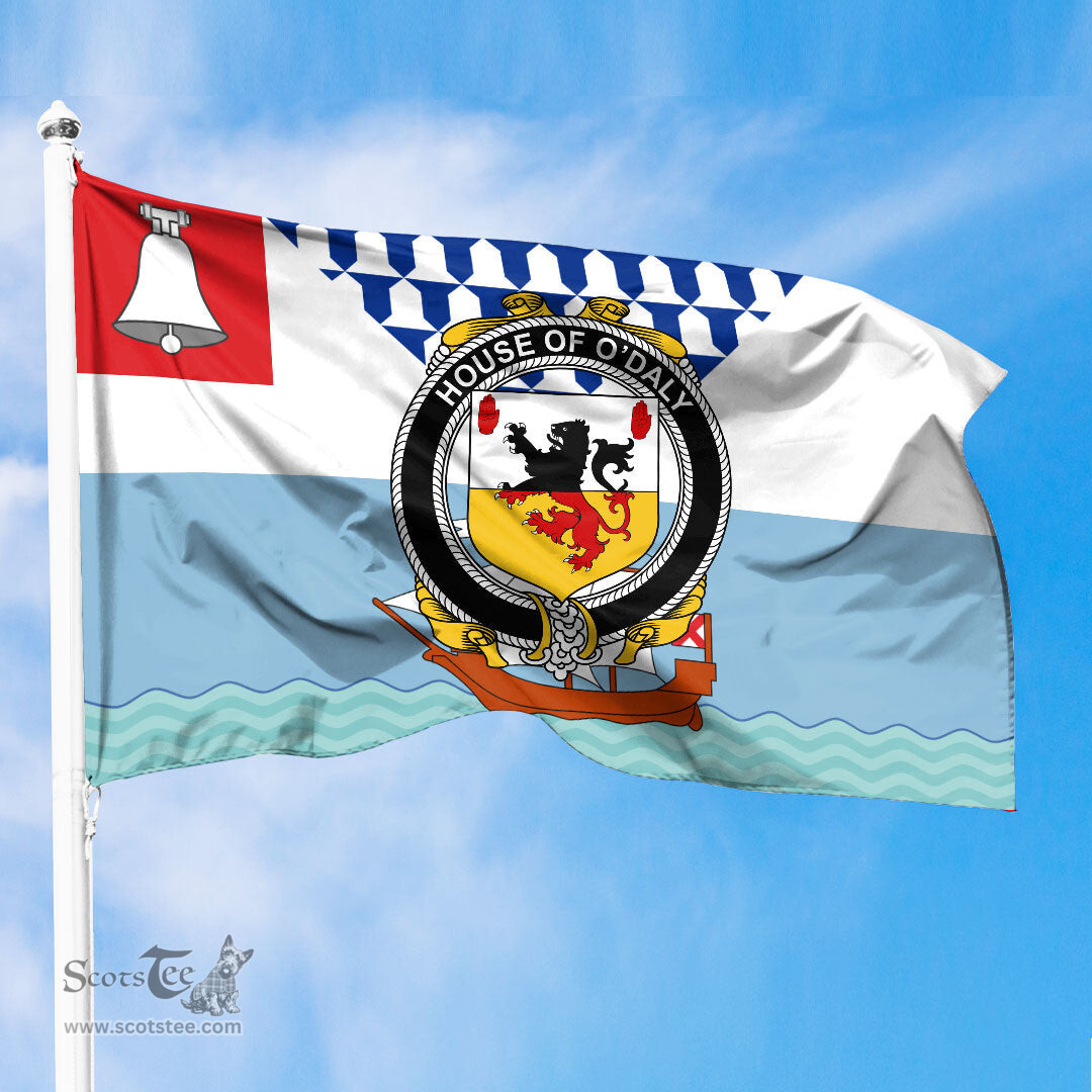 ScotsTee Shop Irish House of O DALY Coat of Arms Irish Family Crest Flag of Belfast Flag