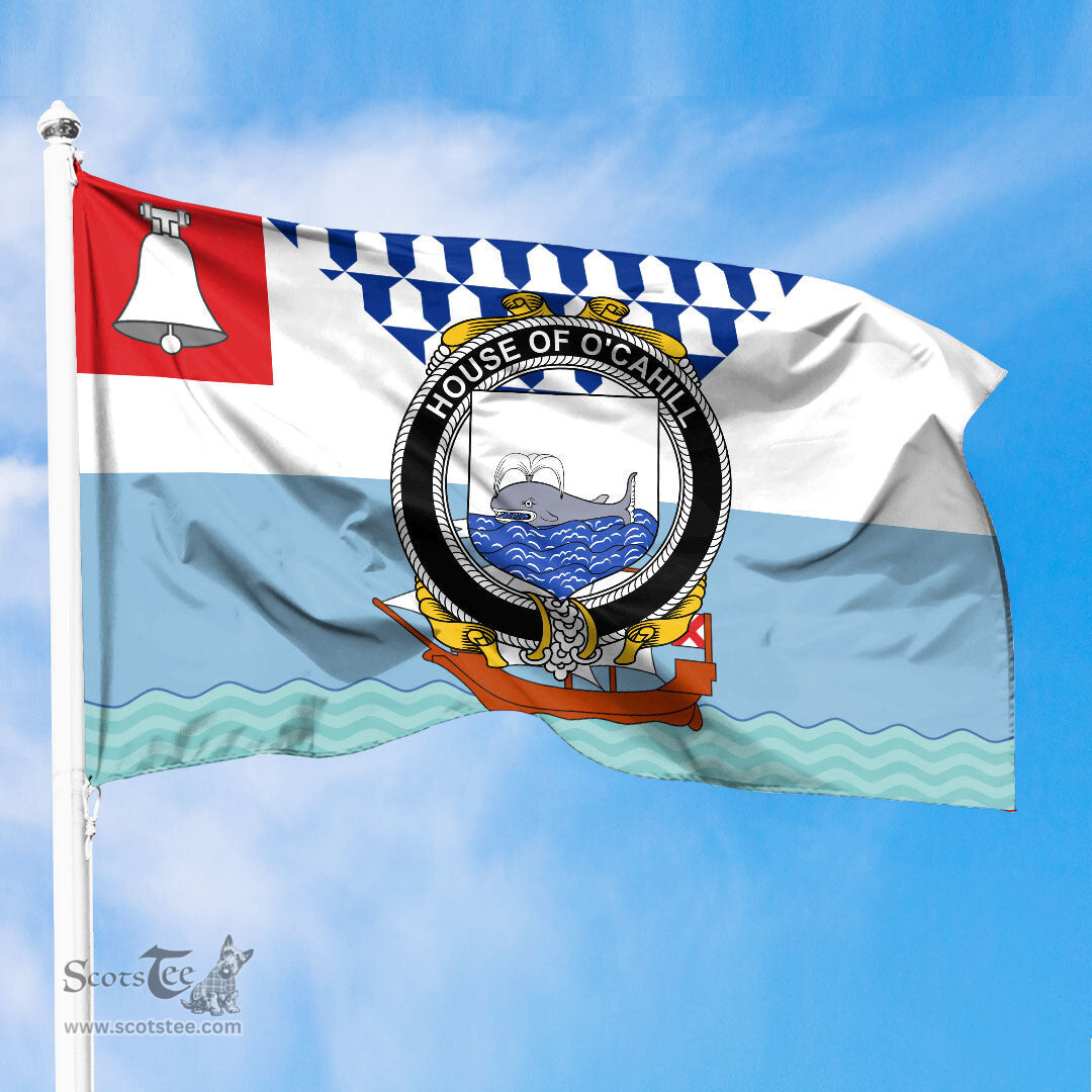 ScotsTee Shop Irish House of O CAHILL Coat of Arms Irish Family Crest Flag of Belfast Flag