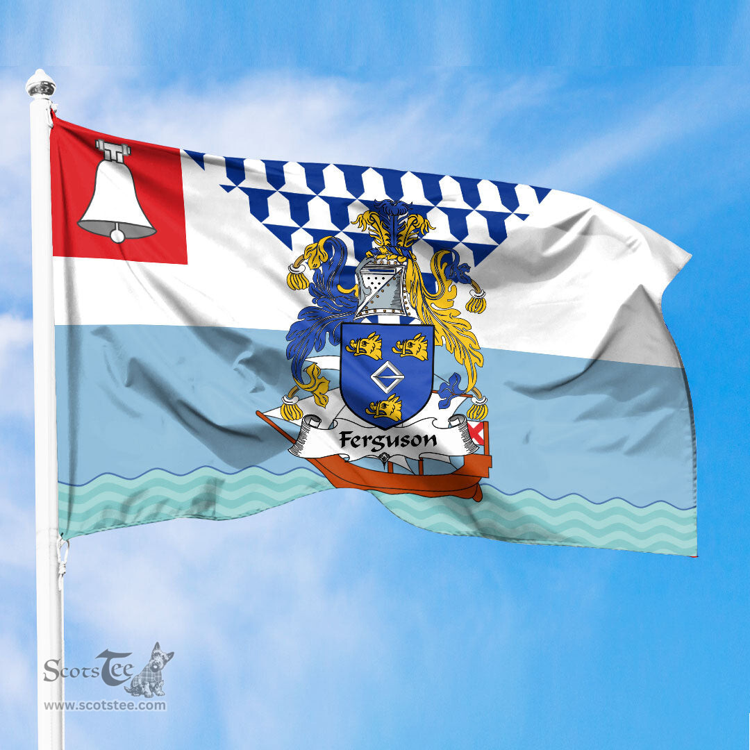 ScotsTee Shop Irish Ferguson Coat of Arms Irish Family Crest Flag of Belfast Flag