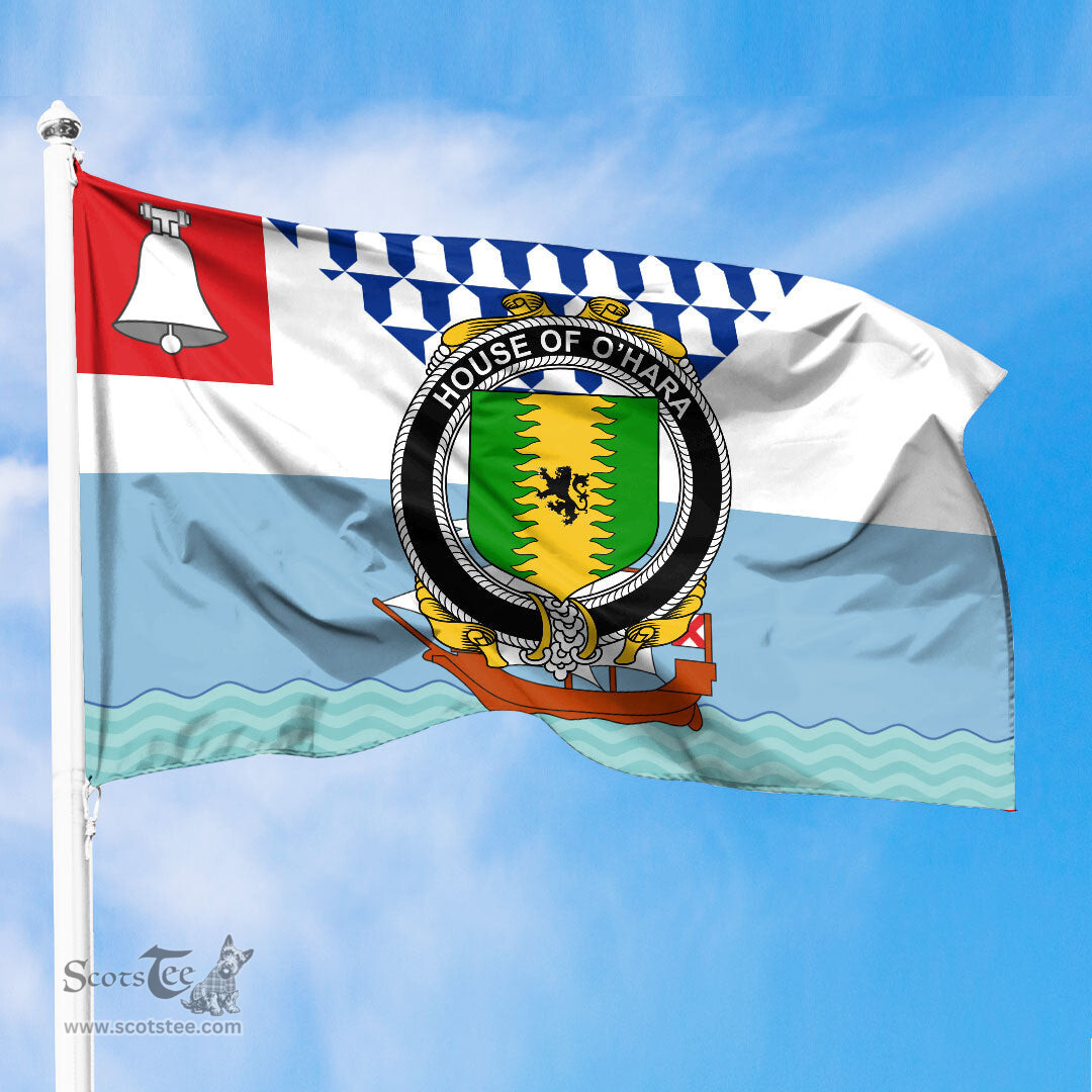 ScotsTee Shop Irish House of O HARA Coat of Arms Irish Family Crest Flag of Belfast Flag