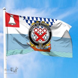 ScotsTee Shop Irish House of FITZGIBBON Coat of Arms Irish Family Crest Flag of Belfast Flag